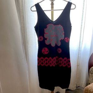 Custo Barcelona Asian Motif Cotton Dress